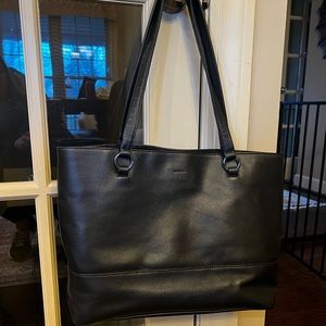 Hammitt Andersen Tote, EUC.  Soft, black leather with red interior lining.